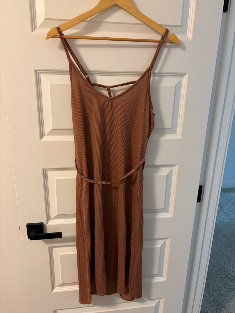 O'Neill Sleeveless Midi Dress in Rust Brown